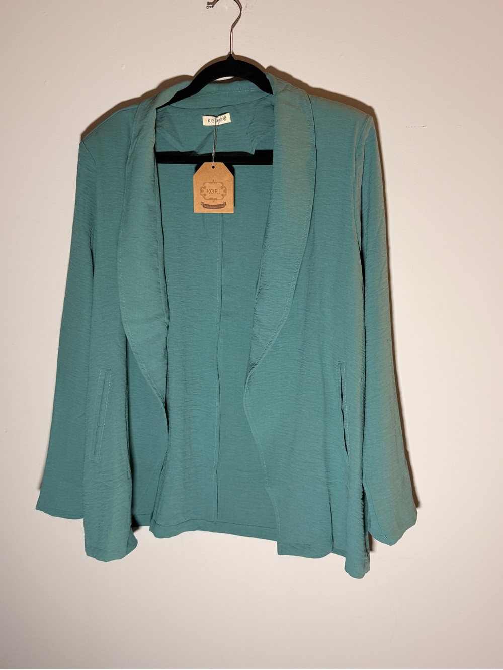 Kori Teal Open-Front Cardigan Jacket